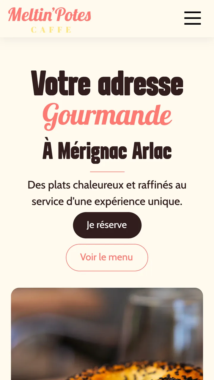 Site meltinpotescaffe.fr sur téléphone