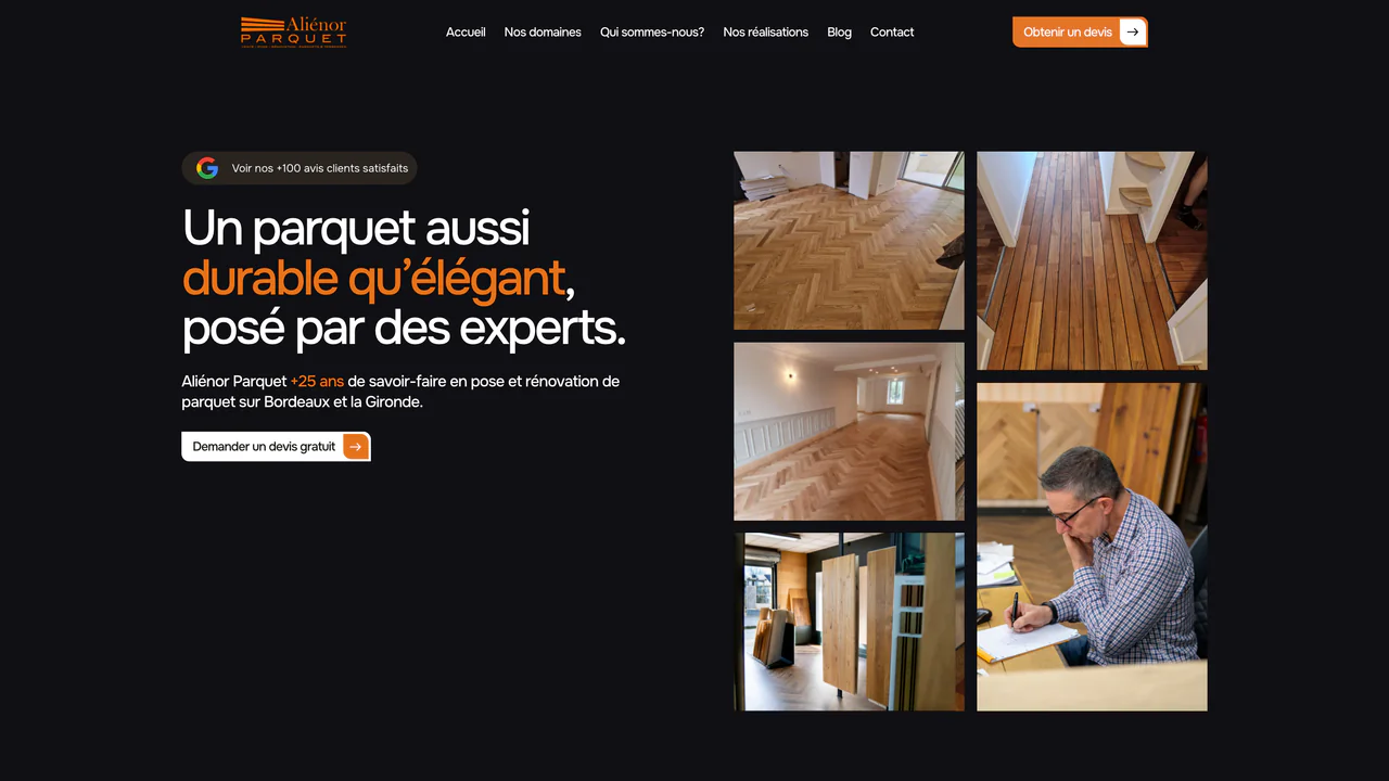 Hero du site Aliénor Parquet
