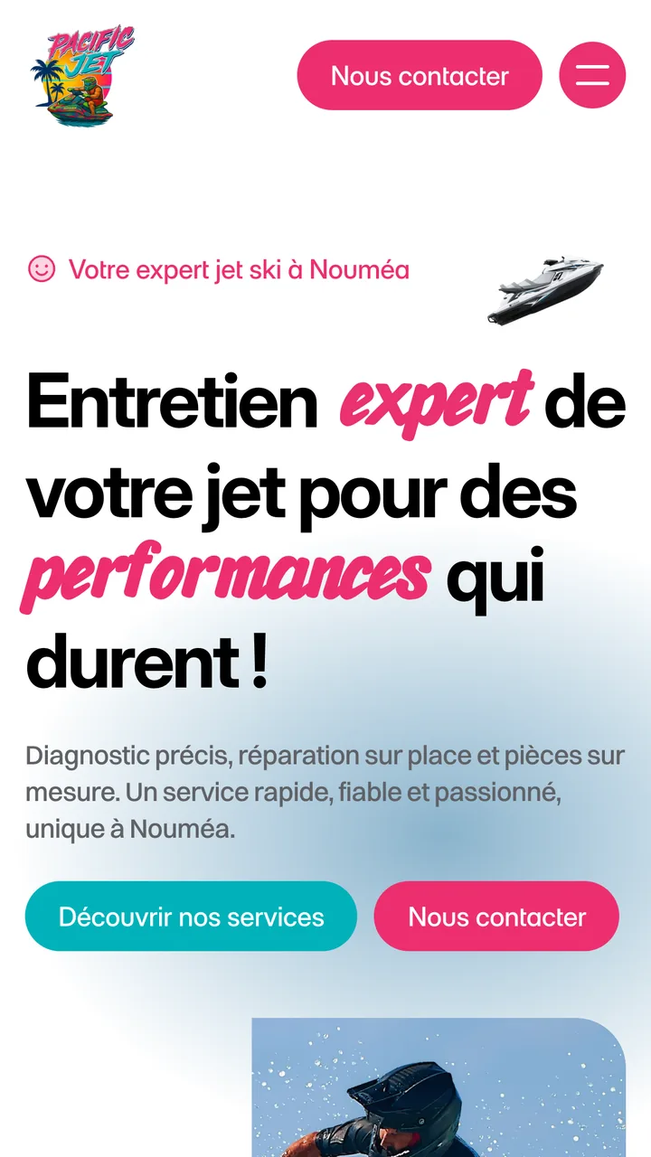 Site pacificjet.nc sur téléphone