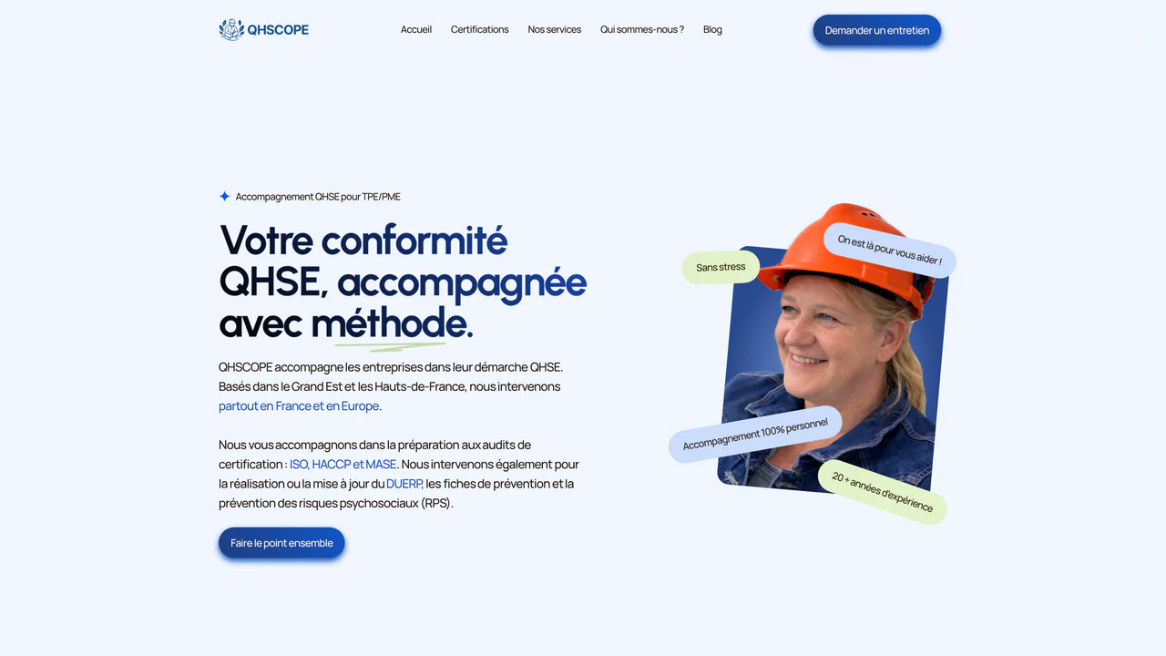 Hero du site QHSCOPE