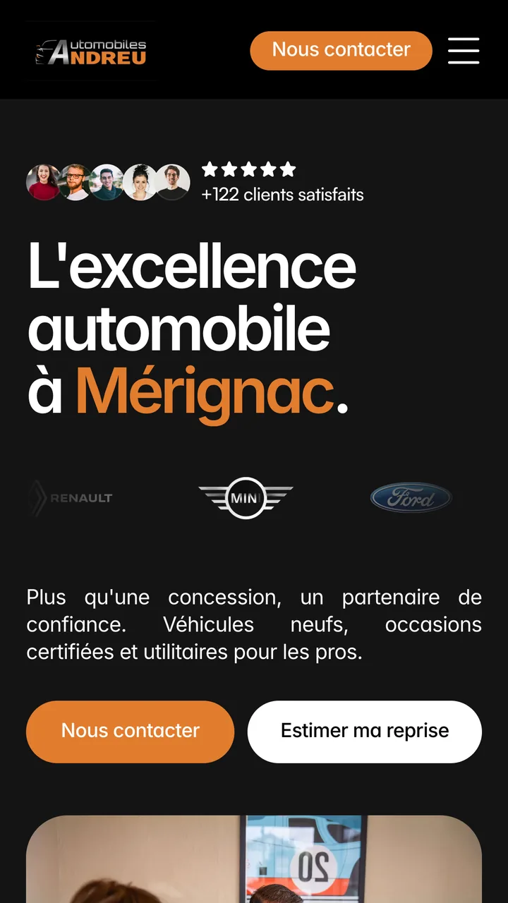 Site automobiles-andreu.fr sur téléphone