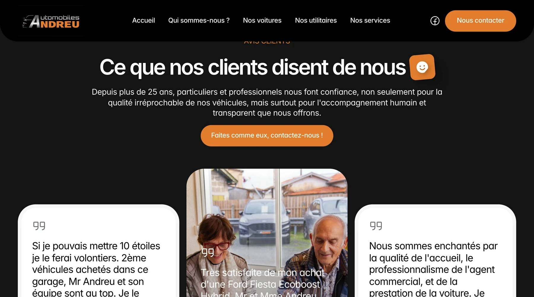 Avis clients avec photos sur le site d’Automobiles Andreu.